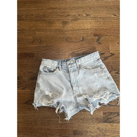GRLFRND Helena Short in Kiki Womens Size 25 Light-wash Distressed Jean G0800 - Picture 1 of 10